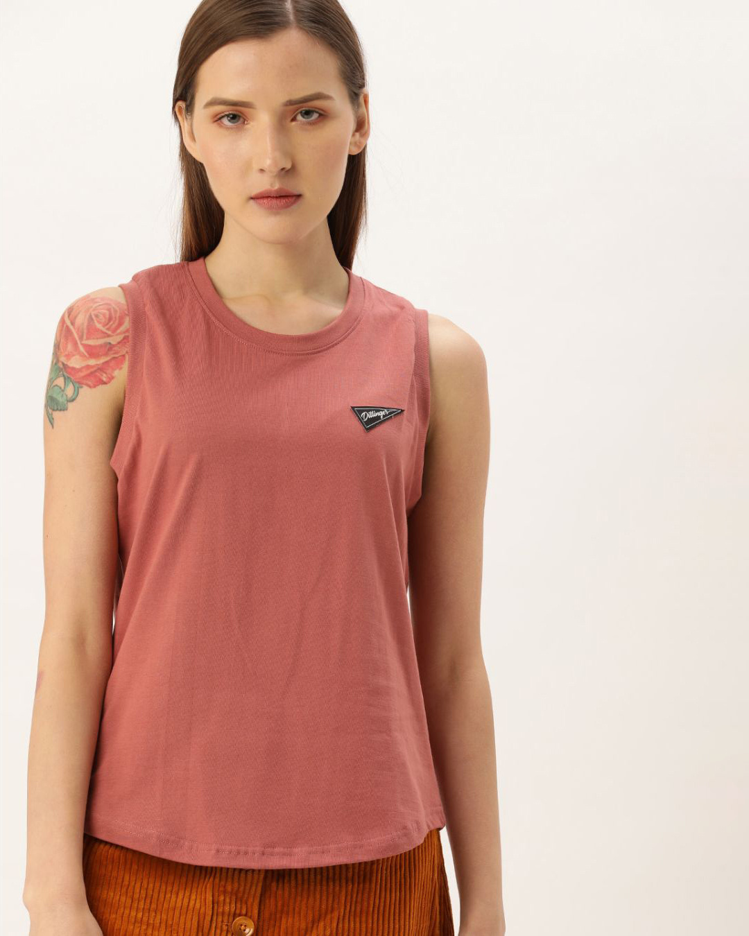 Shop Women's Pink Solid T-shirt-Front