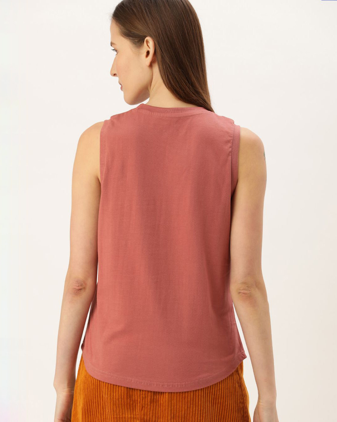 Shop Women's Pink Solid T-shirt-Back