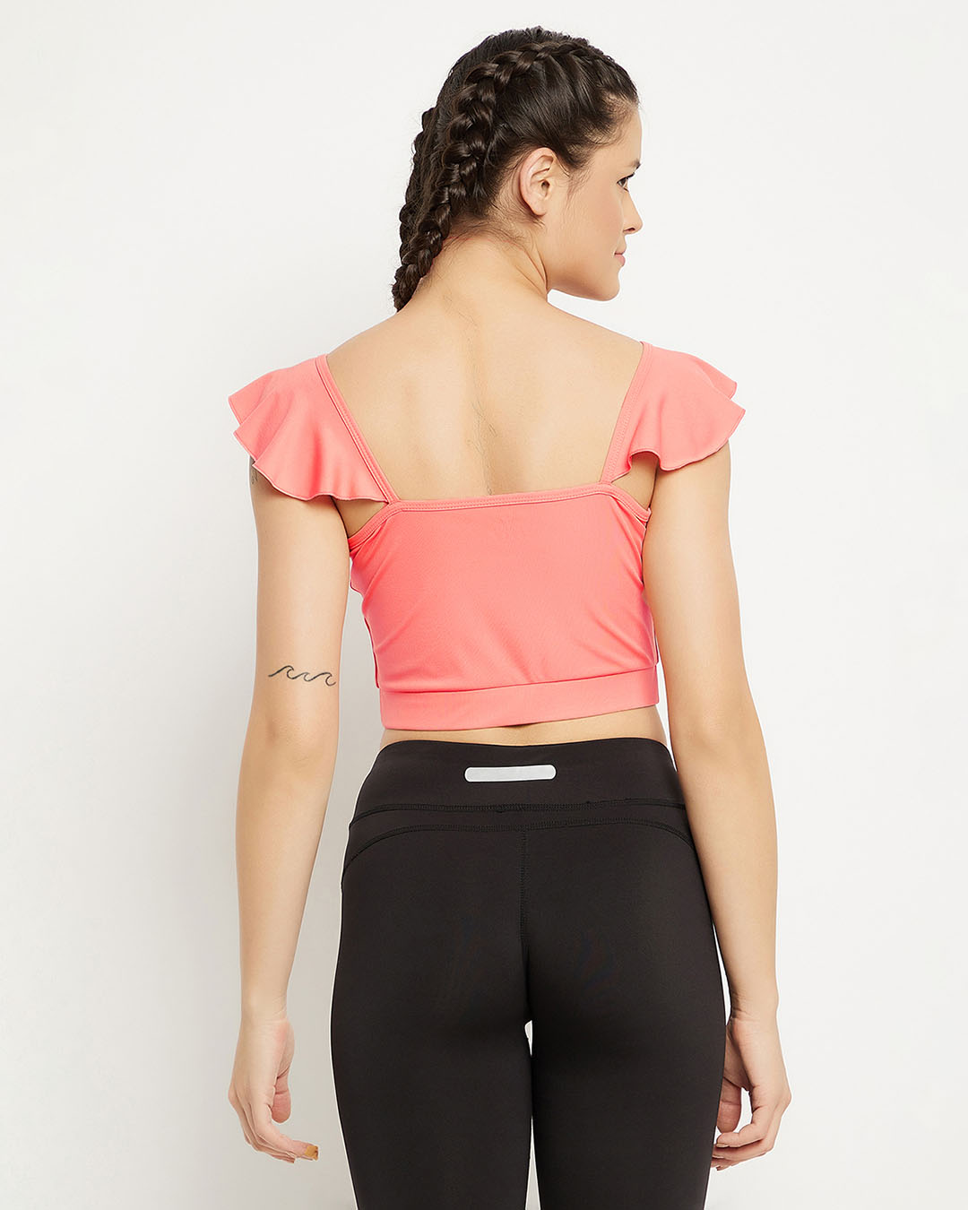 Shop Women's Pink Solid V Neck Top-Back