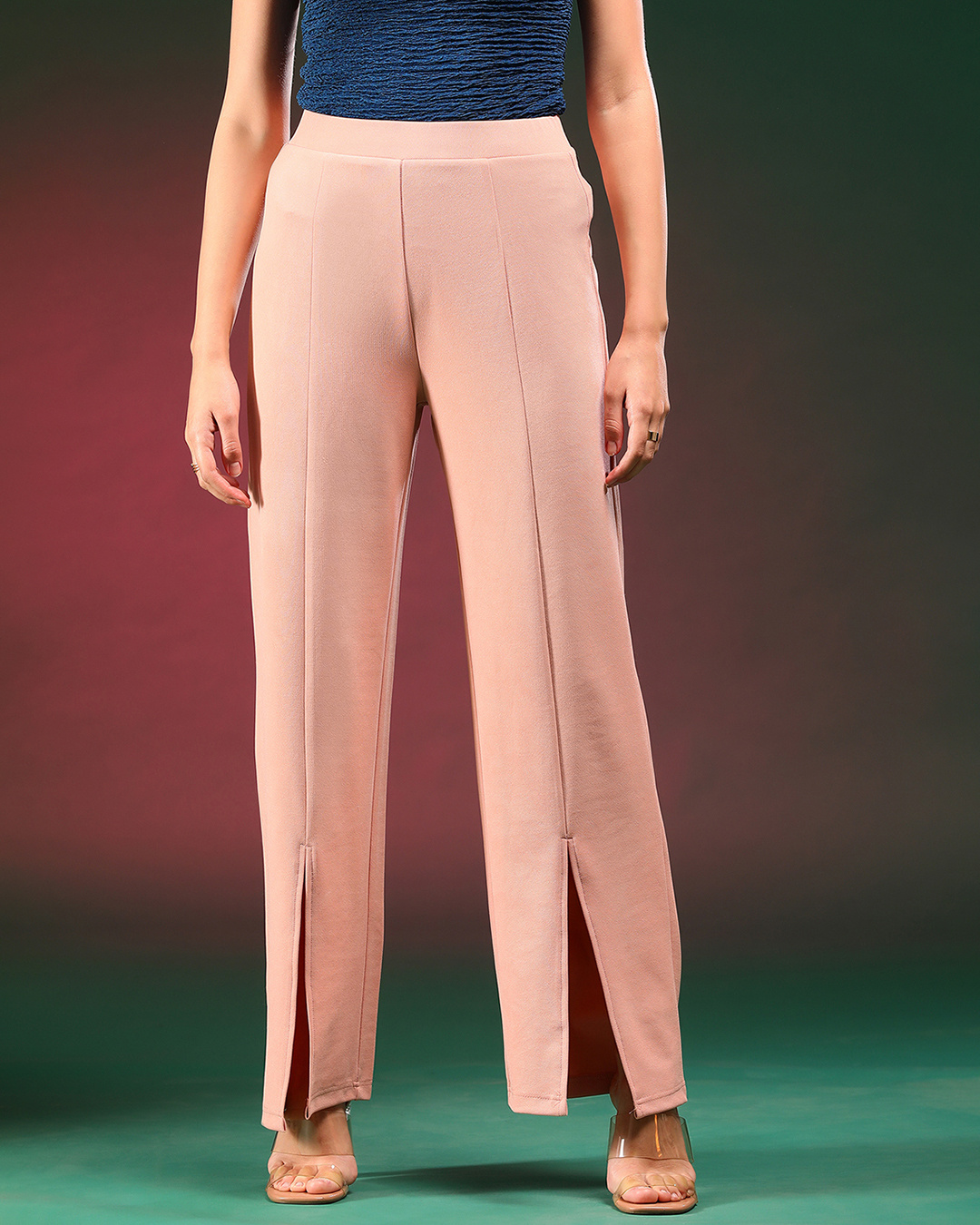 Cavern Pink Pure Cotton Straight Pant