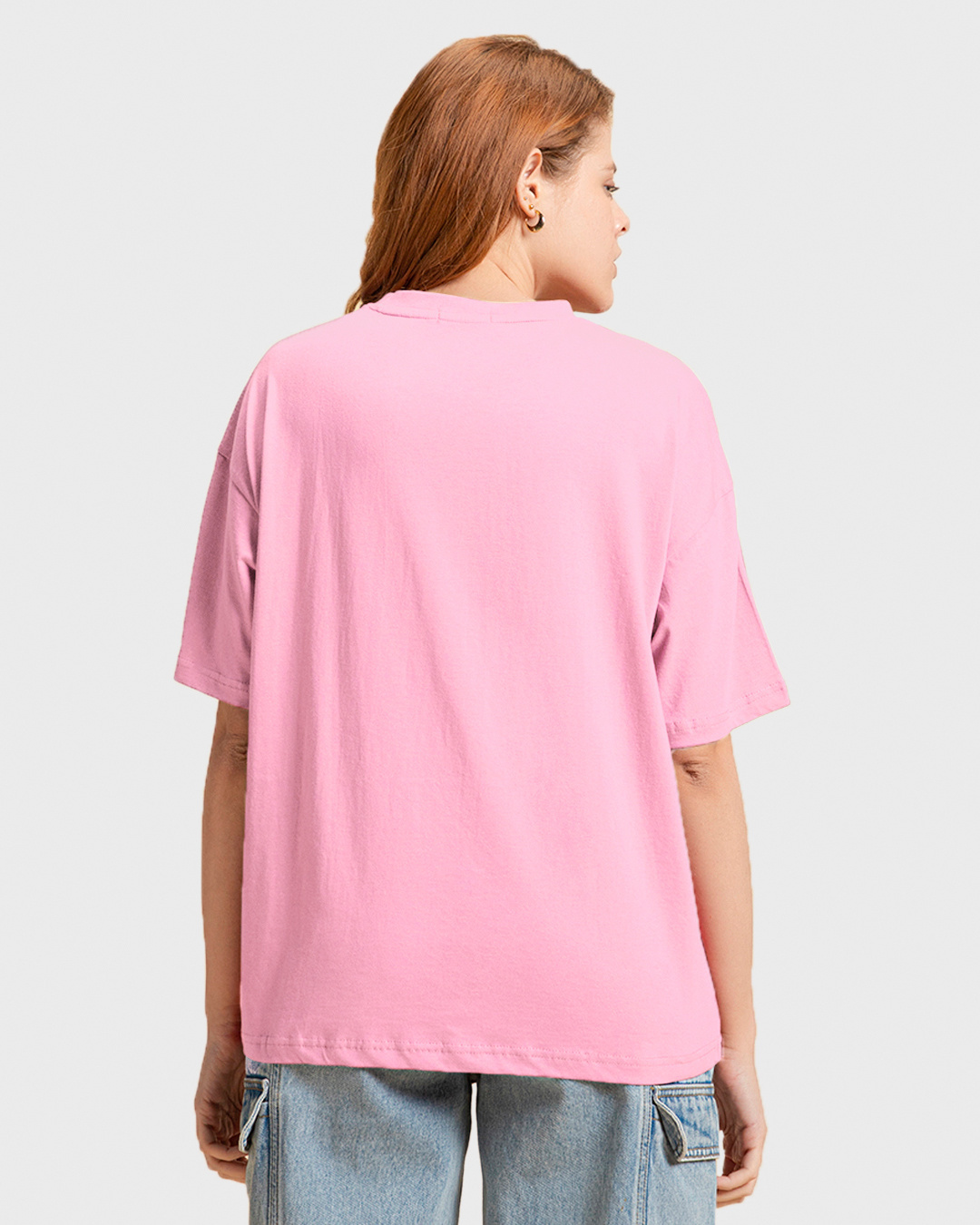 Shop Women's Pink Sunny Moooood Graphic Printed Oversized T-shirt-Back