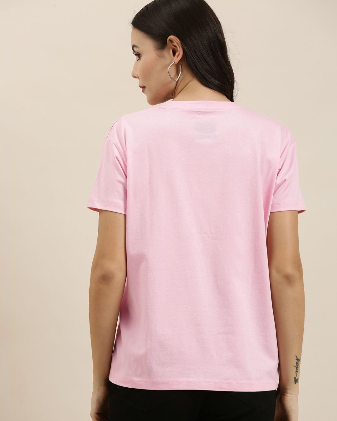 Shop Women's Pink Surfer Paradise Graphic Printed Oversized T-shirt-Back