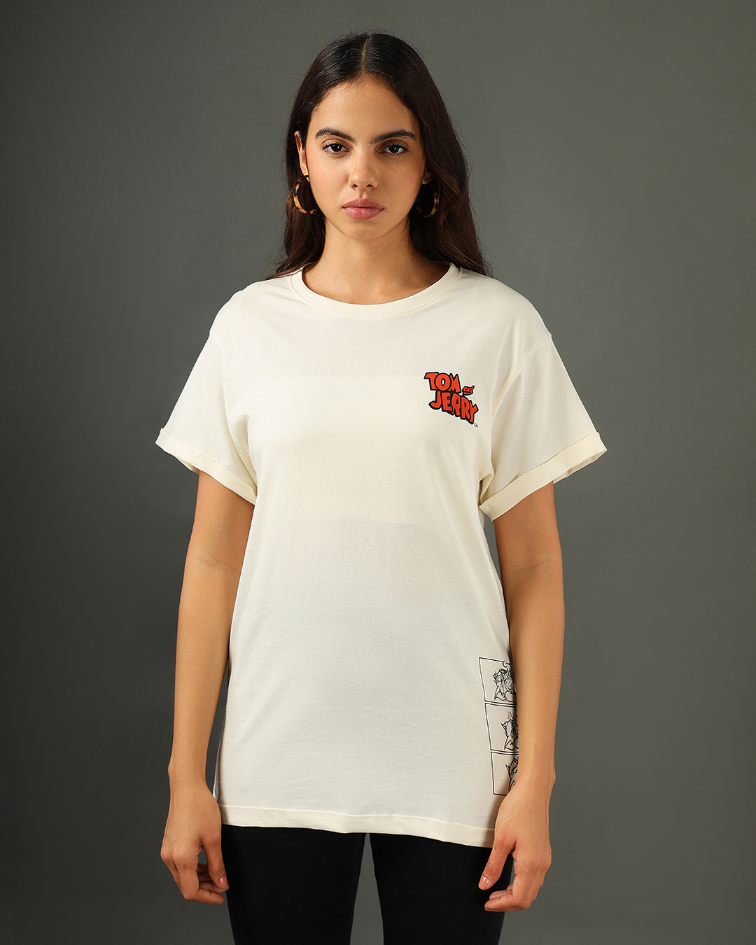 Shop Women's Gardenia Tom Graphic Printed Boyfriend T-shirt-Back