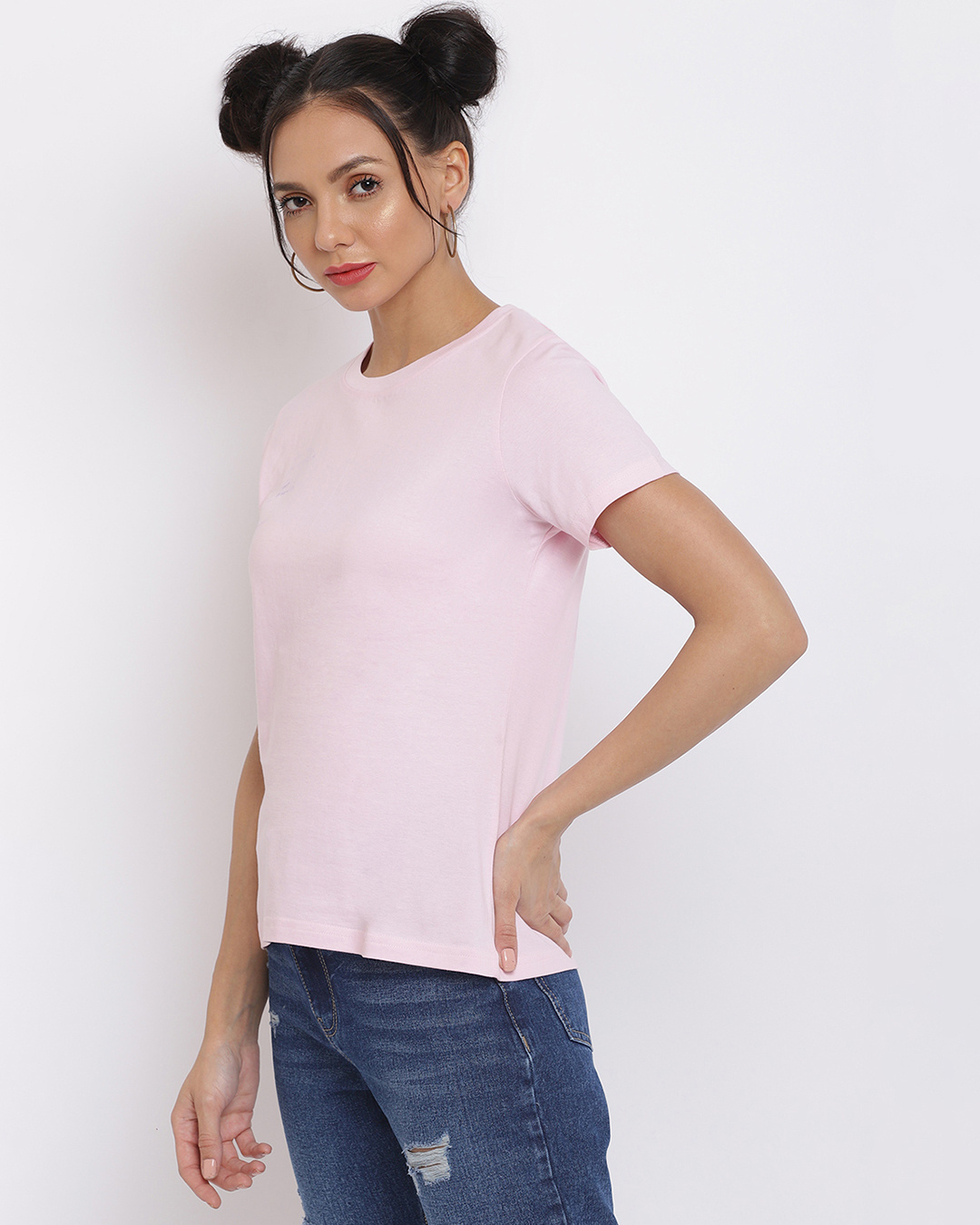 Shop Women's Pink Typography T-shirt-Back