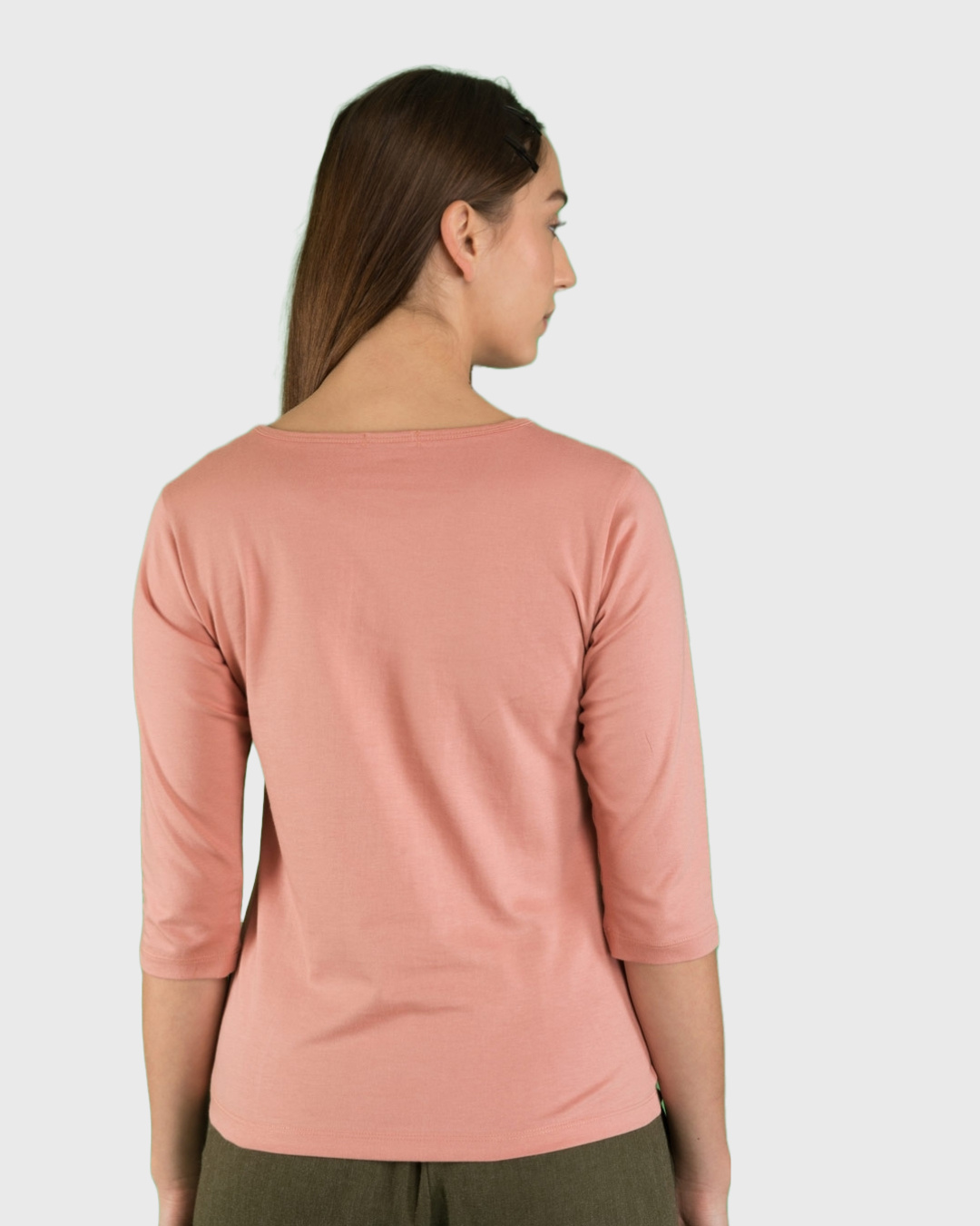 Shop Women's Pink Unique Minnie (DL) Graphic Printed 3/4 Sleeve T-shirt-Back