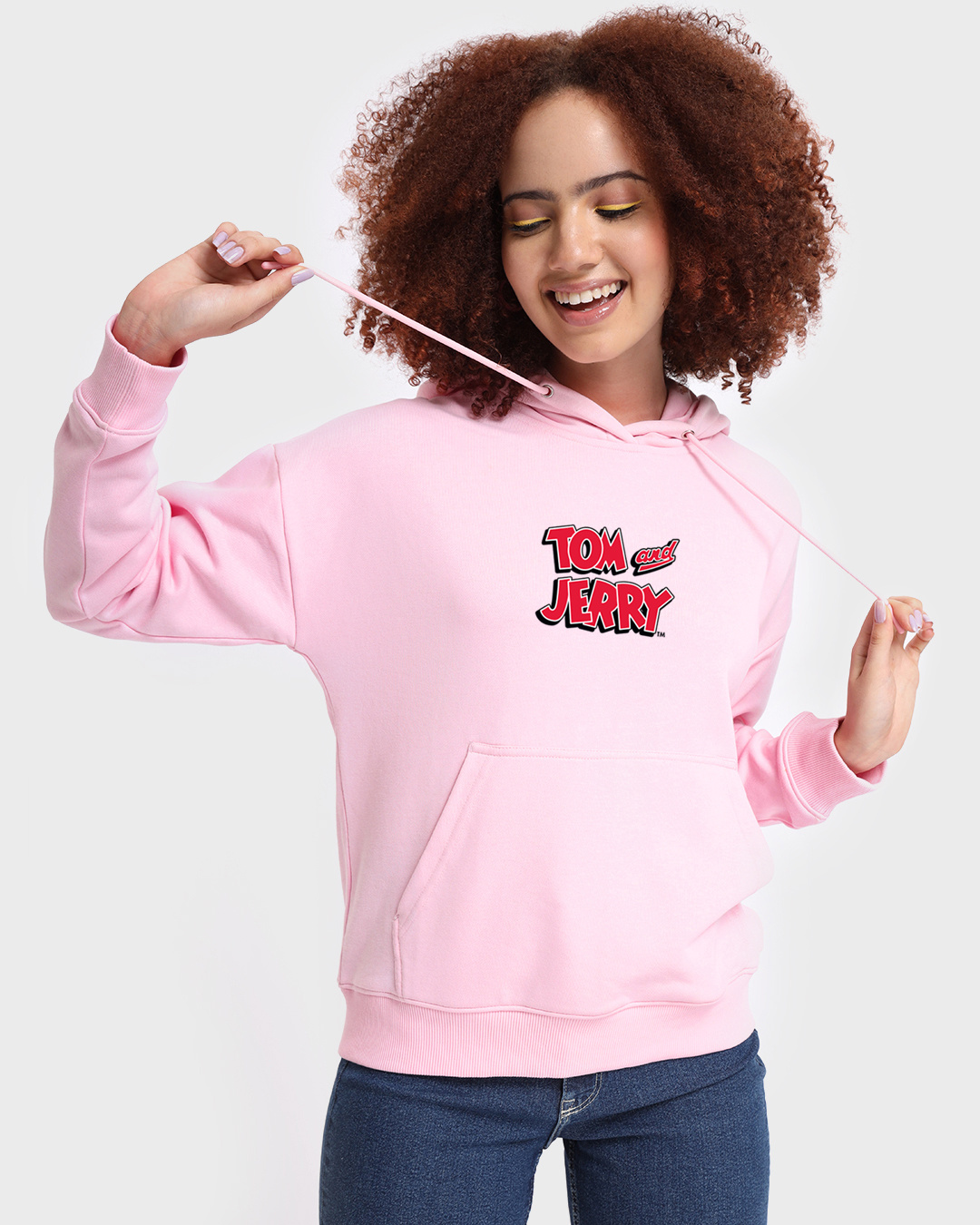 Shop Women's Pink What Responsibility Graphic Printed Oversized Hoodie-Back