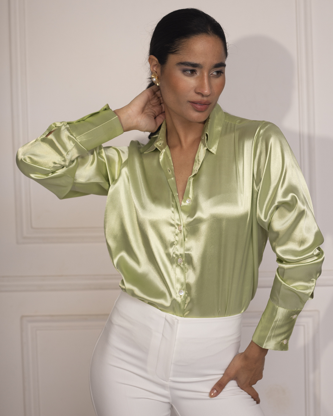 Trisha Grid Shirt In Green