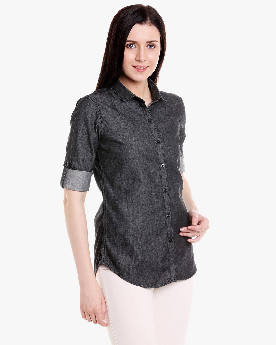 Shop Women's Plain Casual Shirt-Back