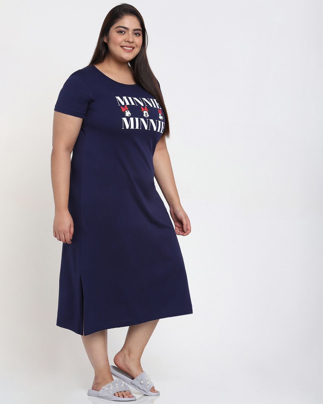 Shop Women's Plus Size Lounge Wear Long T-Shirt Dress-Back