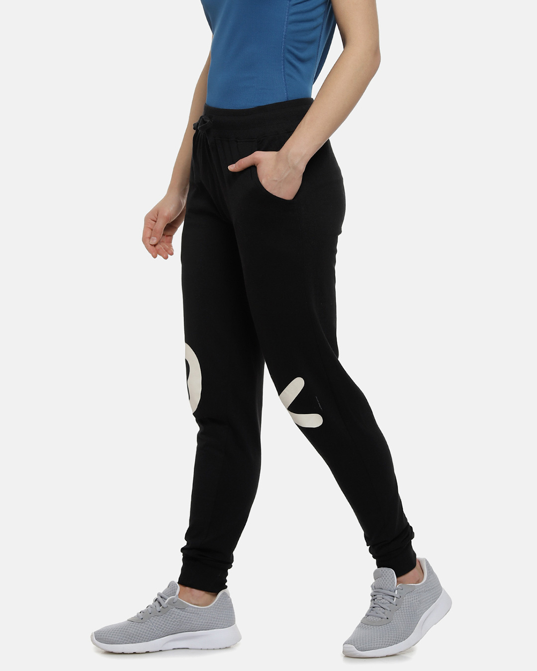 Shop Women's Printed Black Track Pants-Back