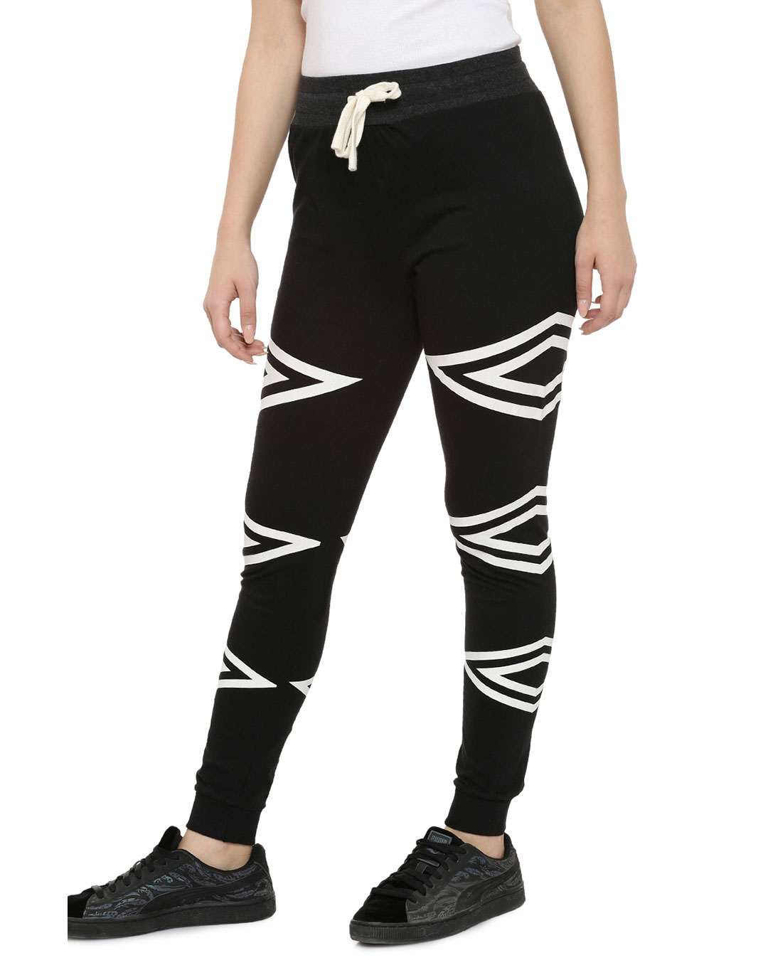 Shop Women's Printed  Black Track Pants-Back