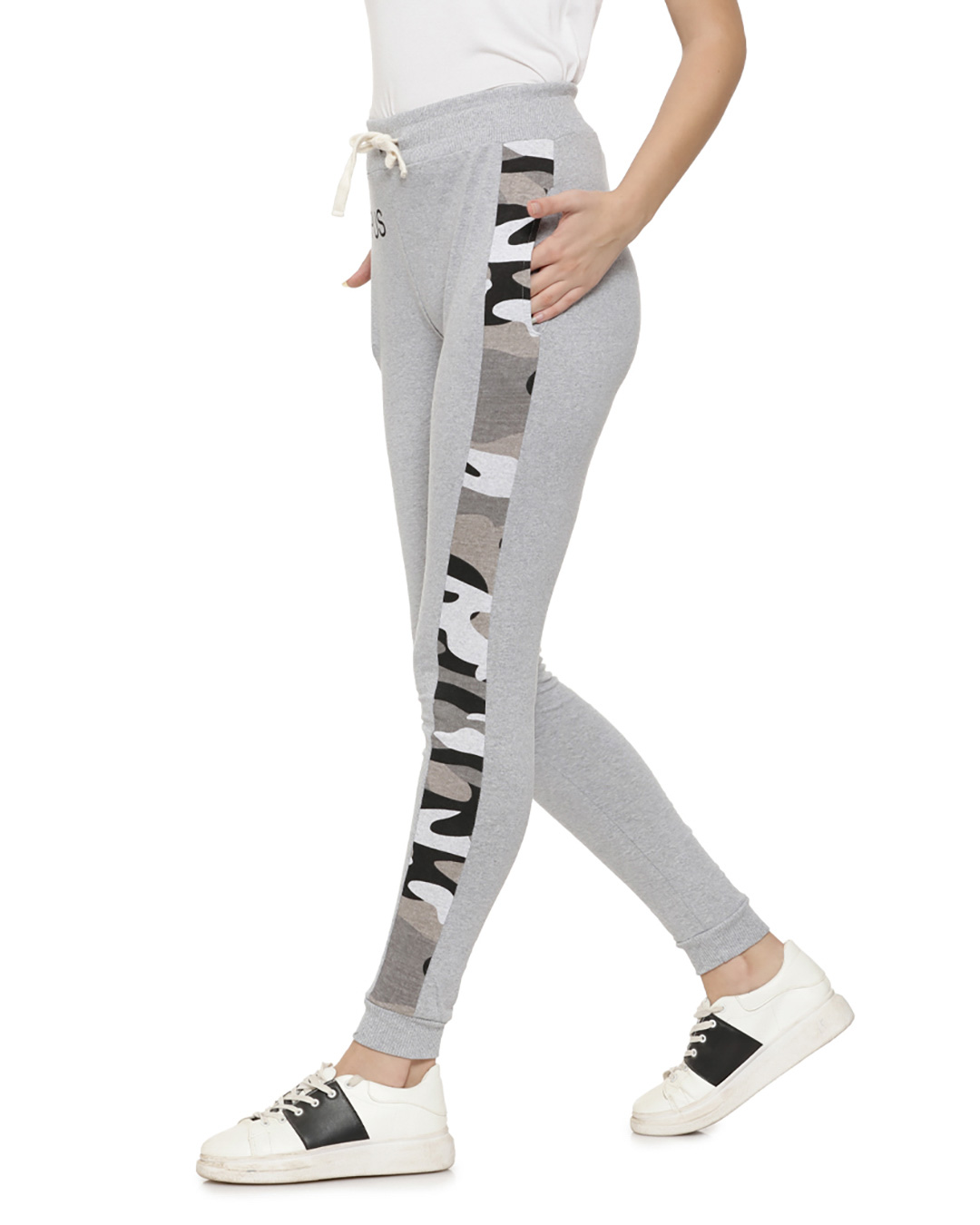 Shop Women's Printed Grey Track Pants-Back