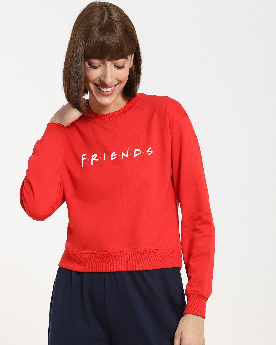 Shop Women's Red Friends Typography Sweatshirt-Back