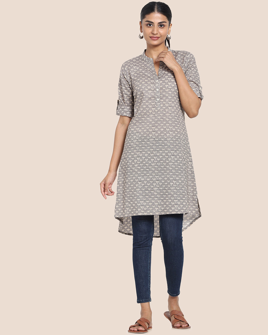 Shop Women's Printed Short Kurta-Back