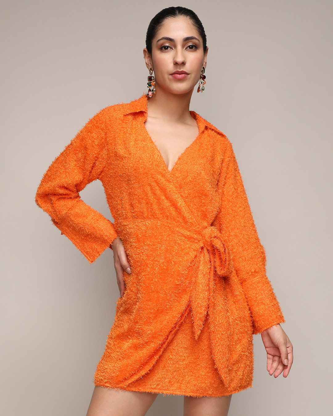 Buy Women's Pumpkin Orange Wrap Dress Online at Bewakoof