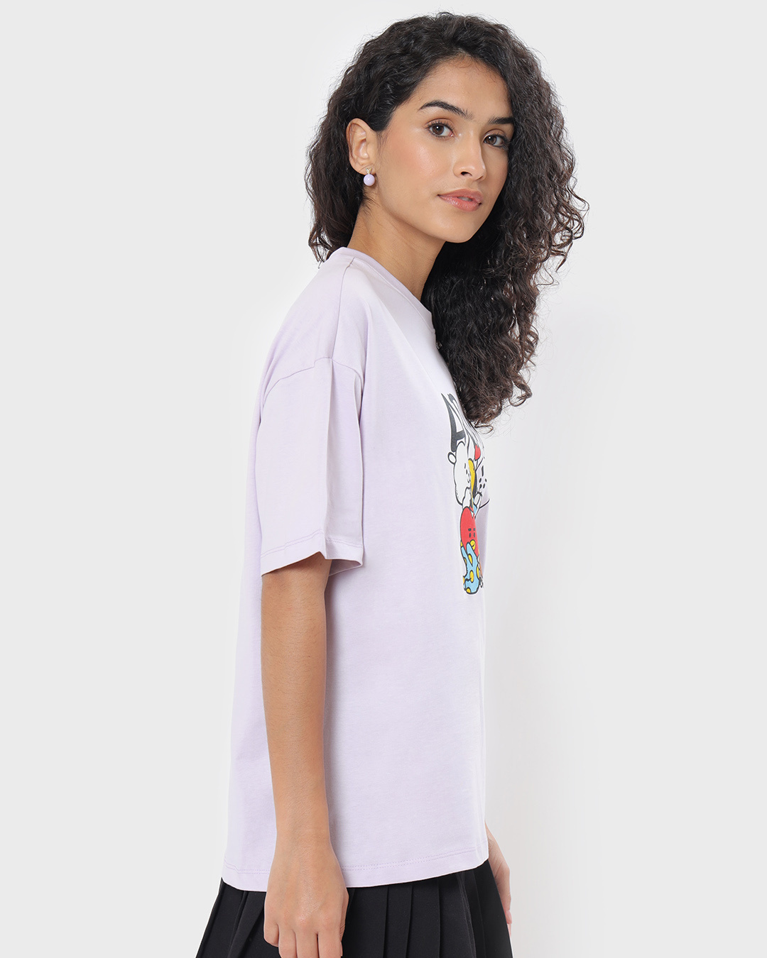 Shop Women's Purple BTS Army Graphic Printed Oversized Fit T-shirt-Back