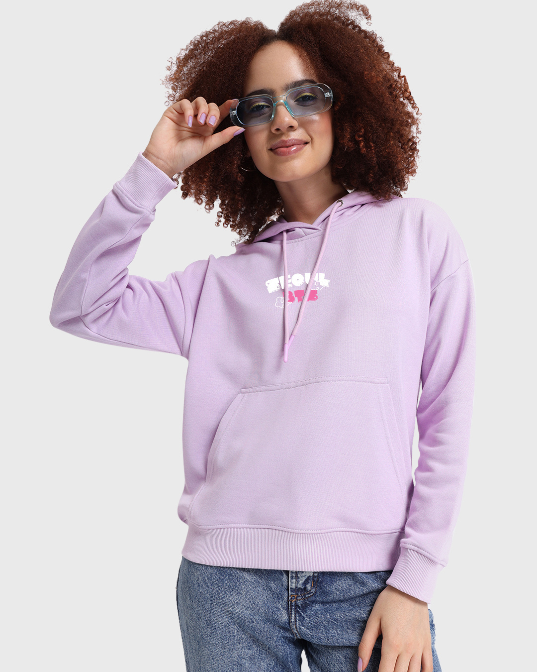 Shop Women's Purple BTS Seoul Army Graphic Printed Oversized Hoodie-Back