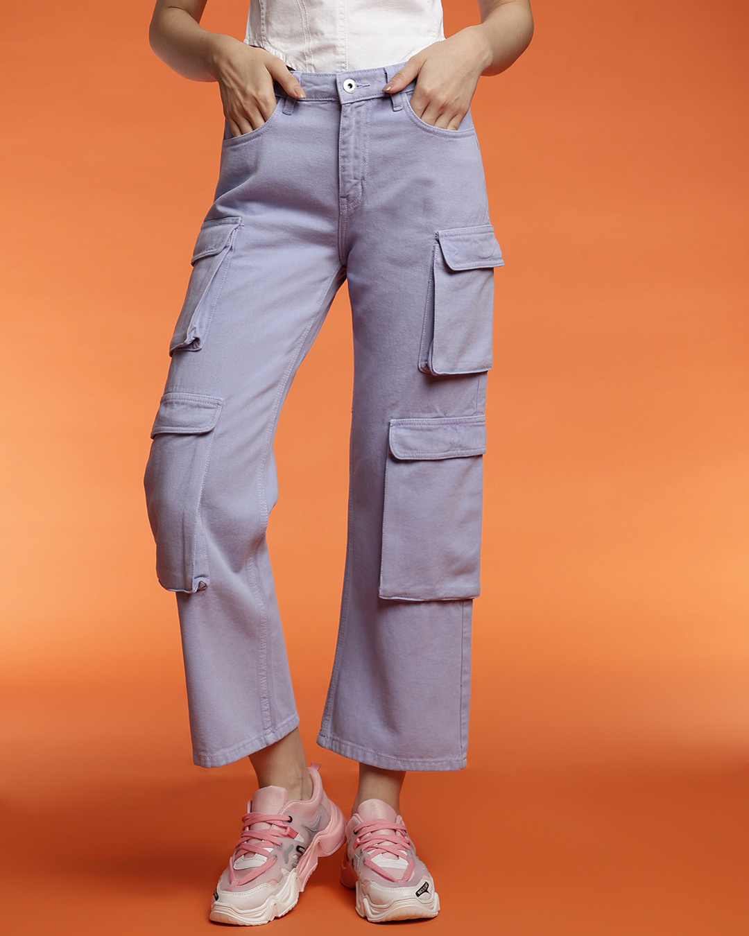 Buy Women's Purple Cargo Jeans Online in India at Bewakoof
