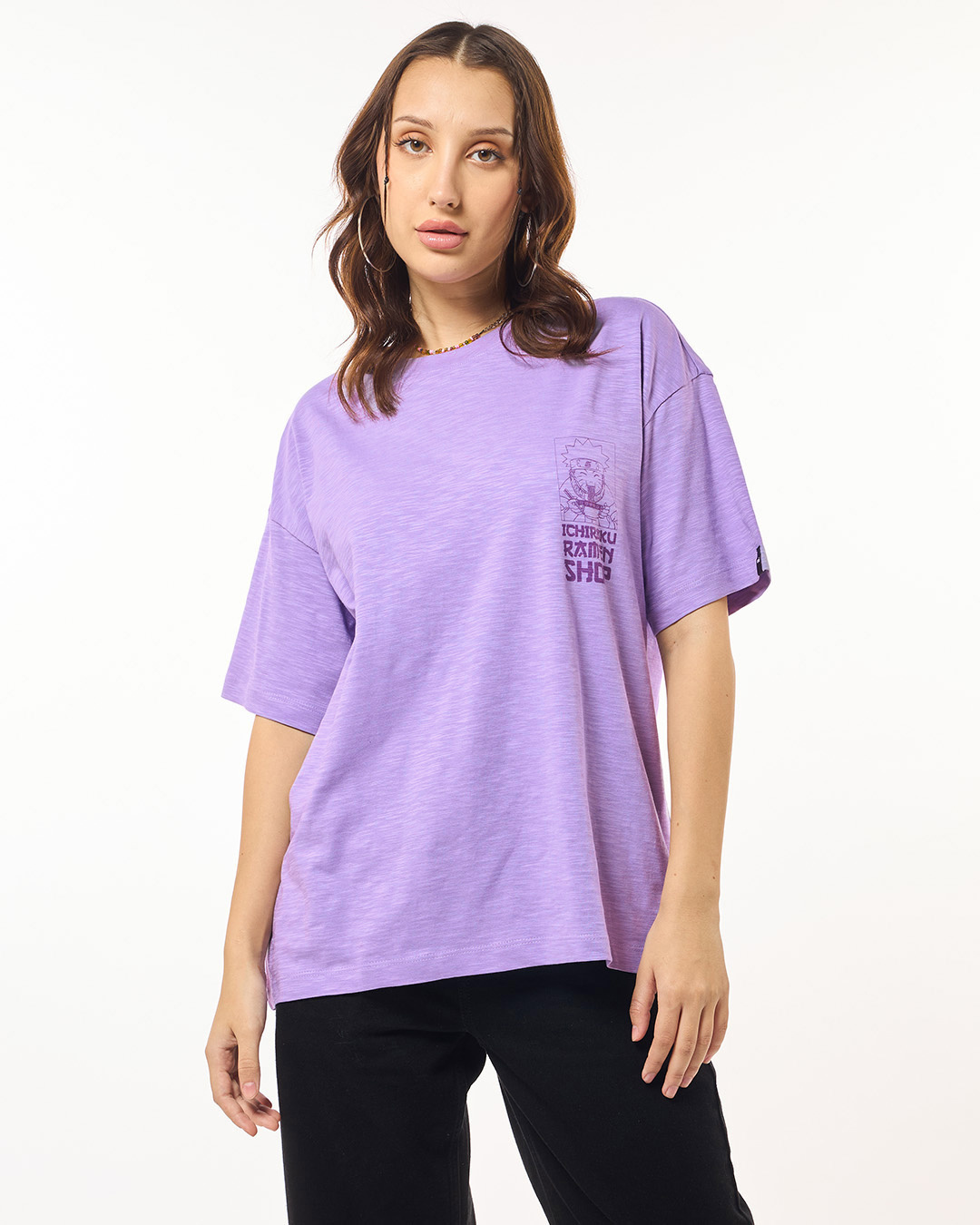 Shop Women's Purple Chirak Raman Shop Graphic Printed Oversized T-shirt-Back