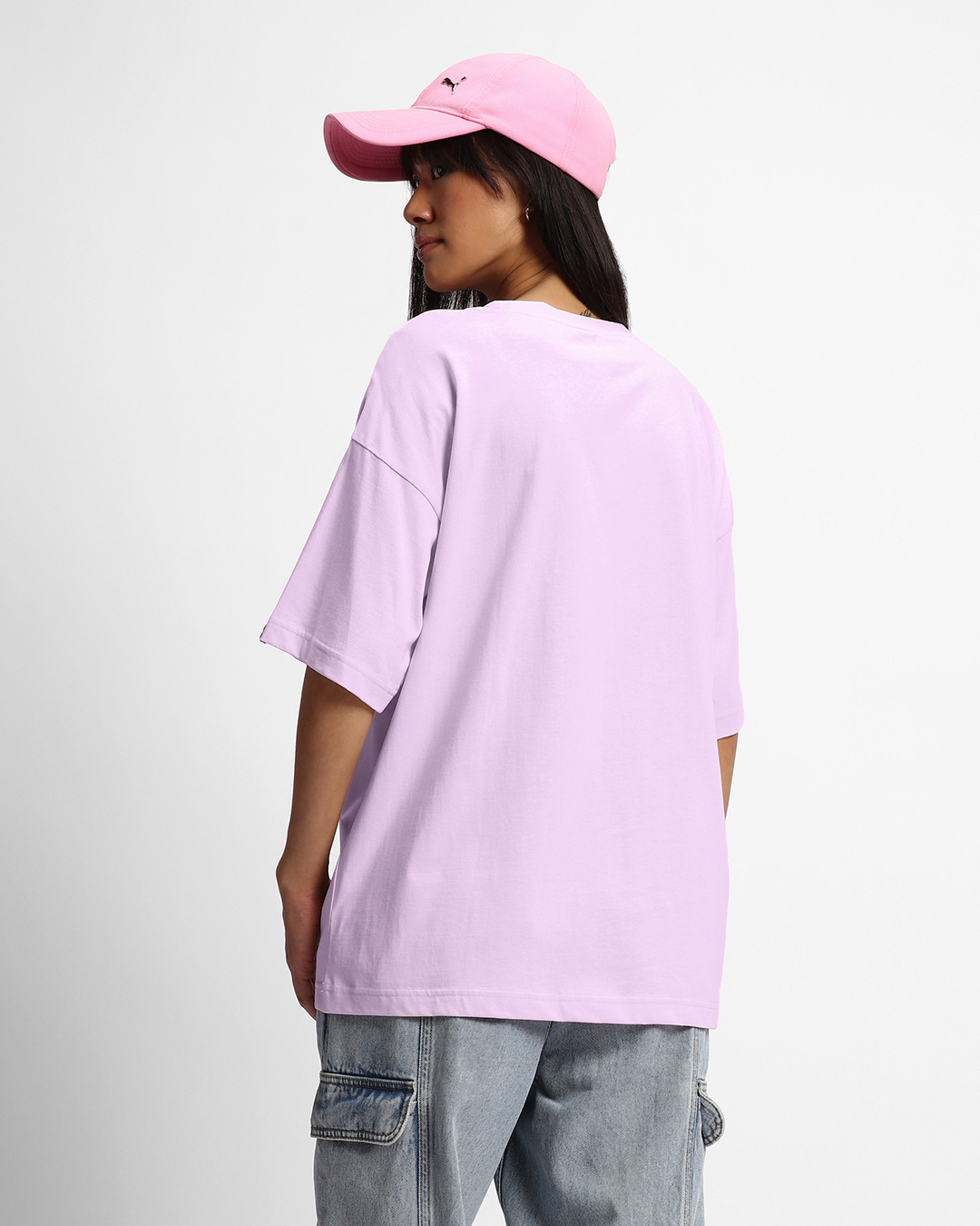 Shop Women's Purple Deja Moo Graphic Printed Oversized T-shirt-Back