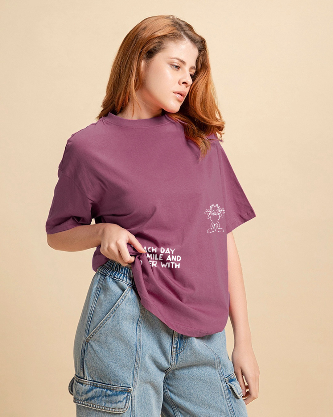 Buy Women's Purple Los Angeles Typography Oversized T-shirt Online at  Bewakoof