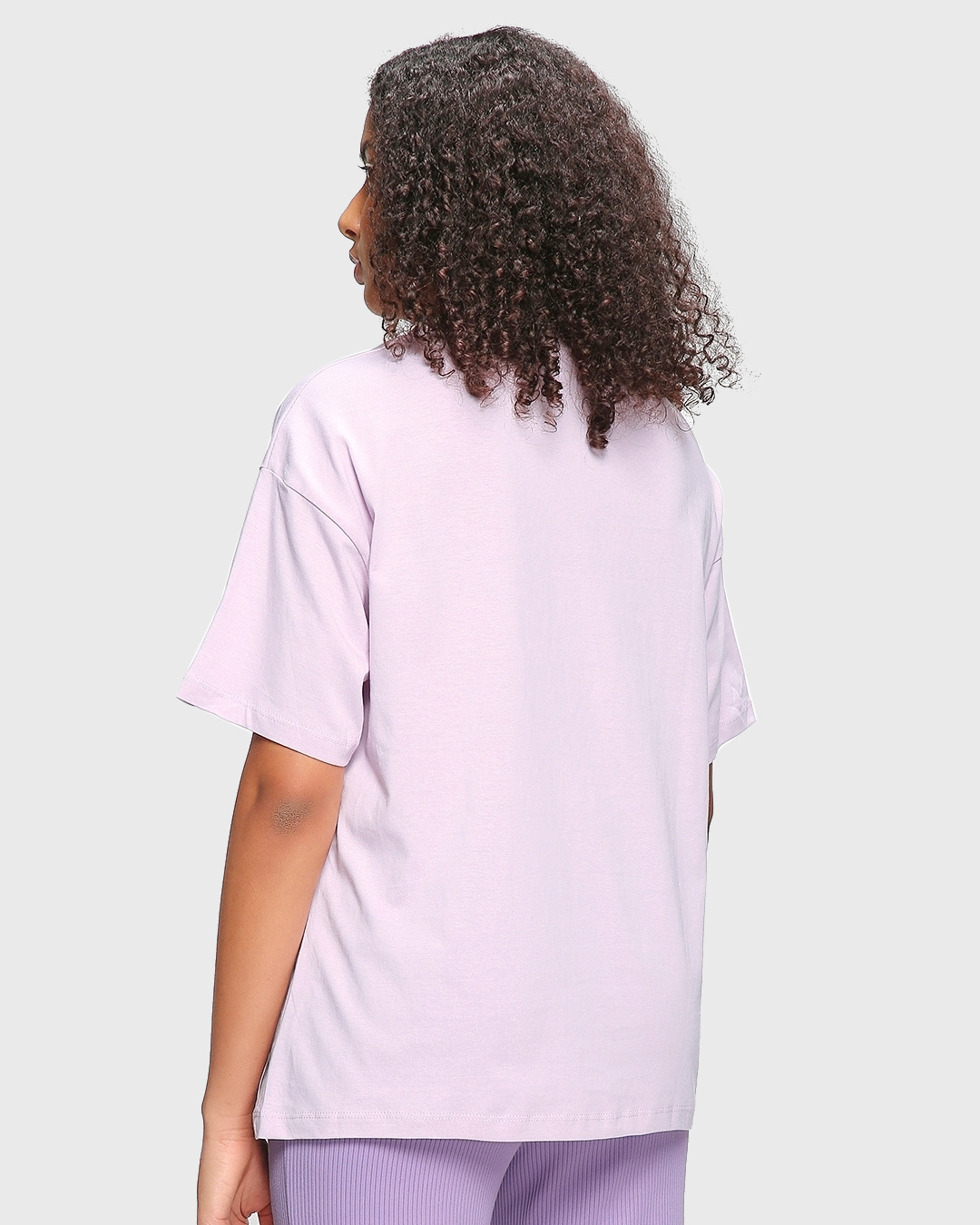 Shop Women's Purple Feel'n Hot Graphic Printed Oversized T-shirt-Back