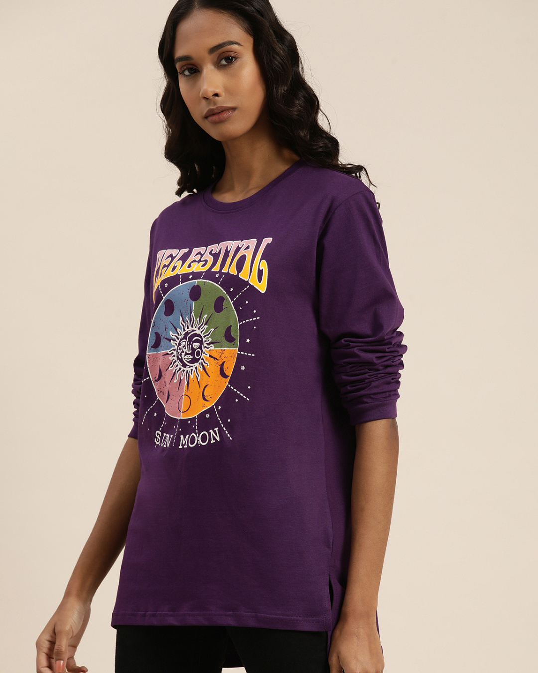 Buy Women's Purple Chicago Printed Oversized T-shirt Online at Bewakoof