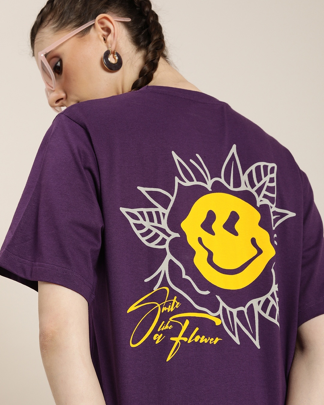 Buy Womens Purple Graphic Printed Oversized T Shirt Online At Bewakoof 4801