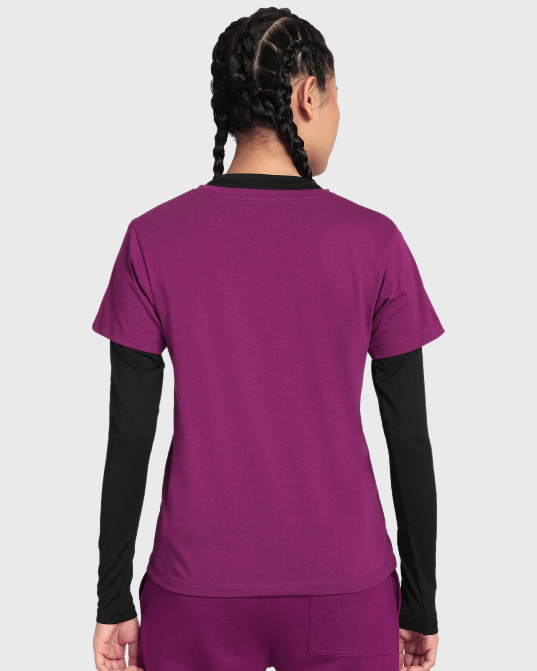Shop Women's Purple Hangin Astronaut Graphic Printed T-shirt-Back