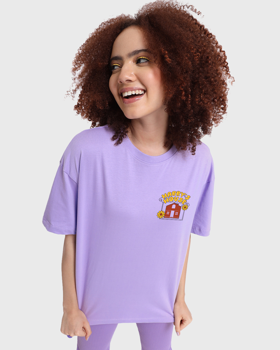 Shop Women's Purple Harry's House Graphic Printed Oversized T-shirt-Back