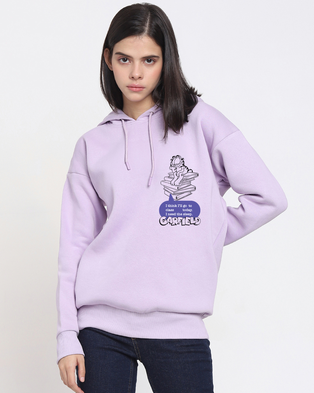 Shop Women's Purple Have Brains Graphic Printed Oversized Hoodies-Back