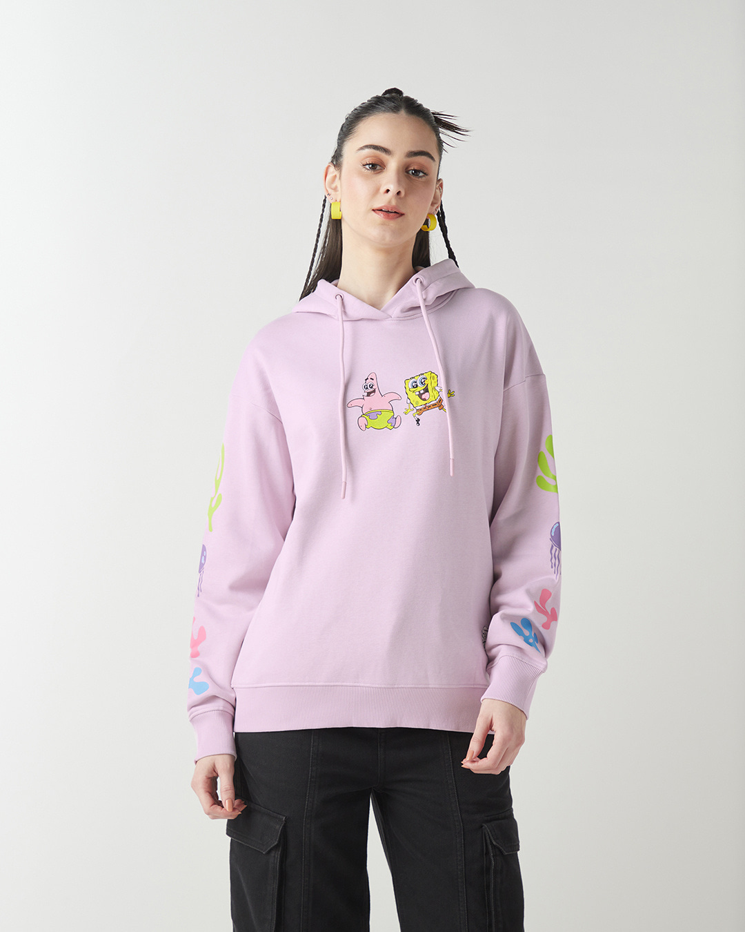 Shop Women's Purple Into the Adventure Sweat Graphic Printed Oversized Hoodies-Back