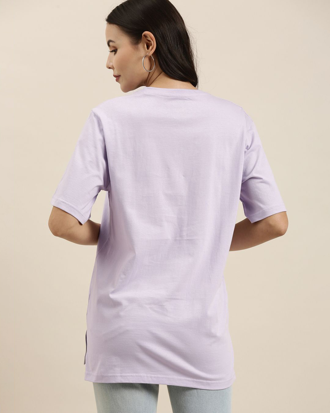 Shop Women's Purple New York City Typography Oversized T-shirt-Back