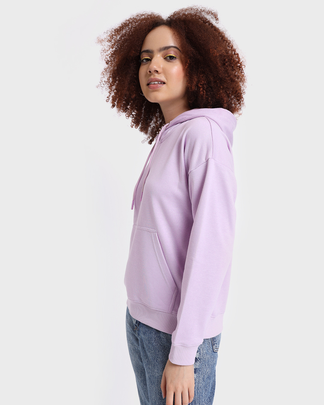 Shop Women's Purple Oversized Hoodie-Back