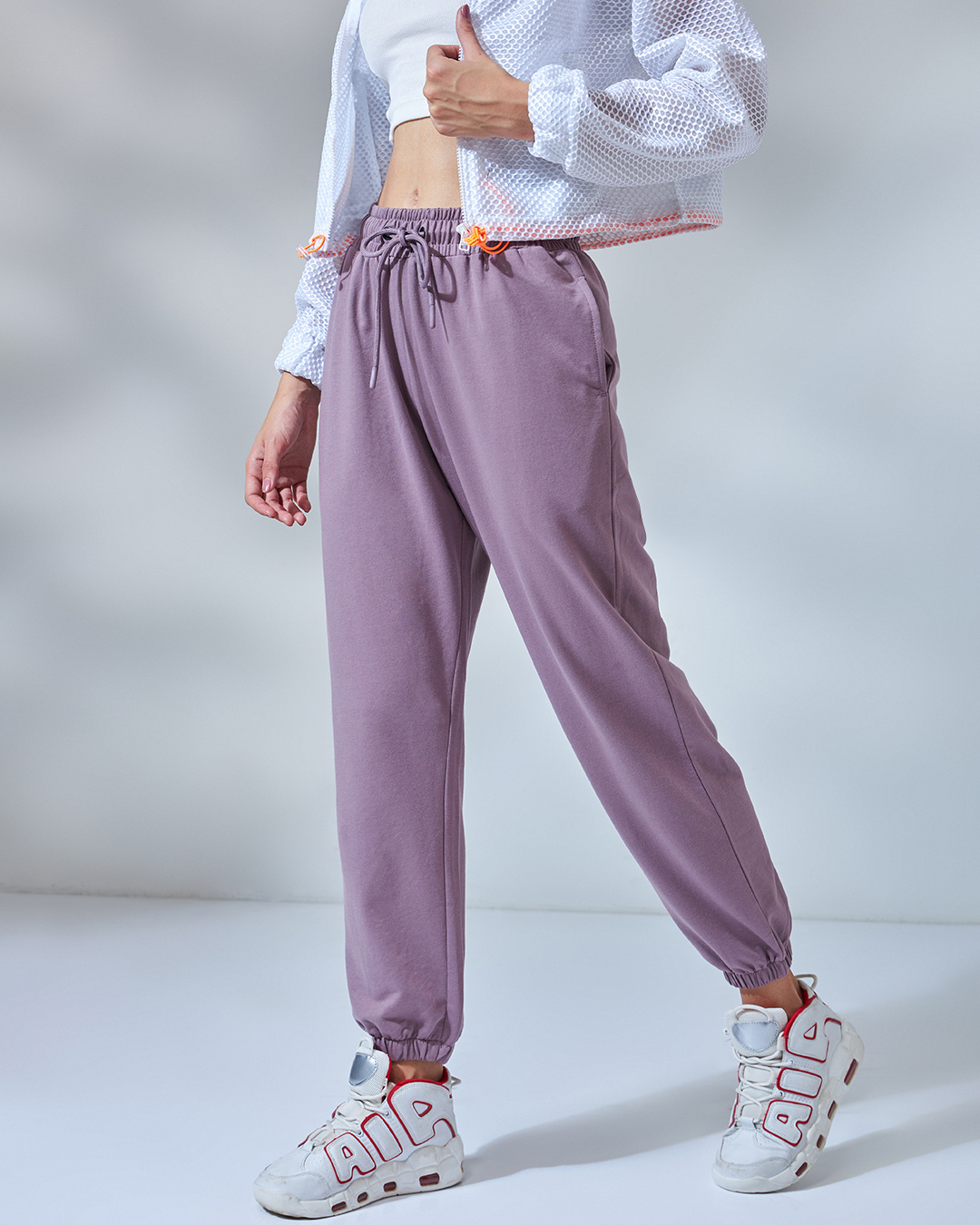 Buy Women's Purple Oversized Joggers Online at Bewakoof