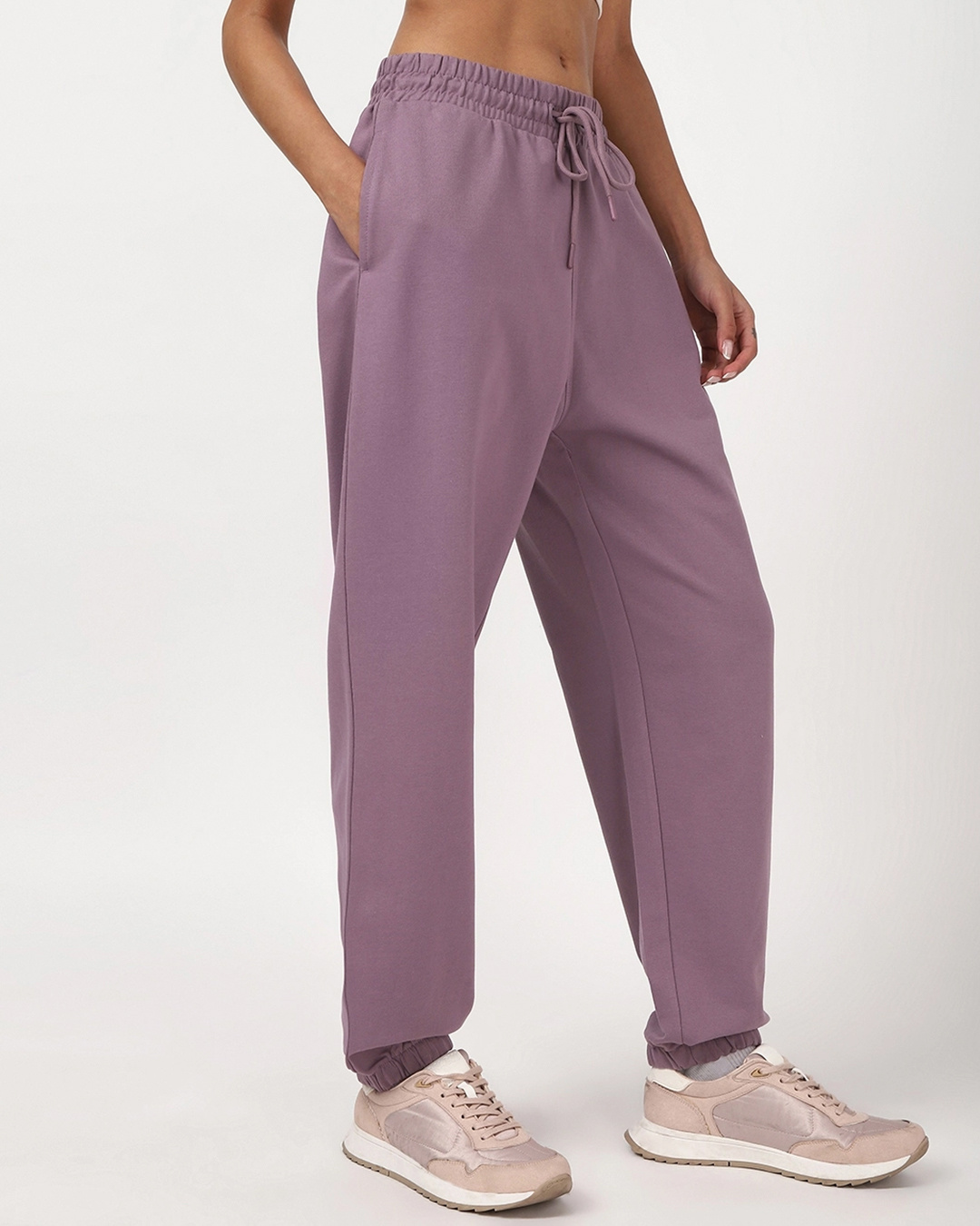Shop Women's Purple Oversized Joggers-Back