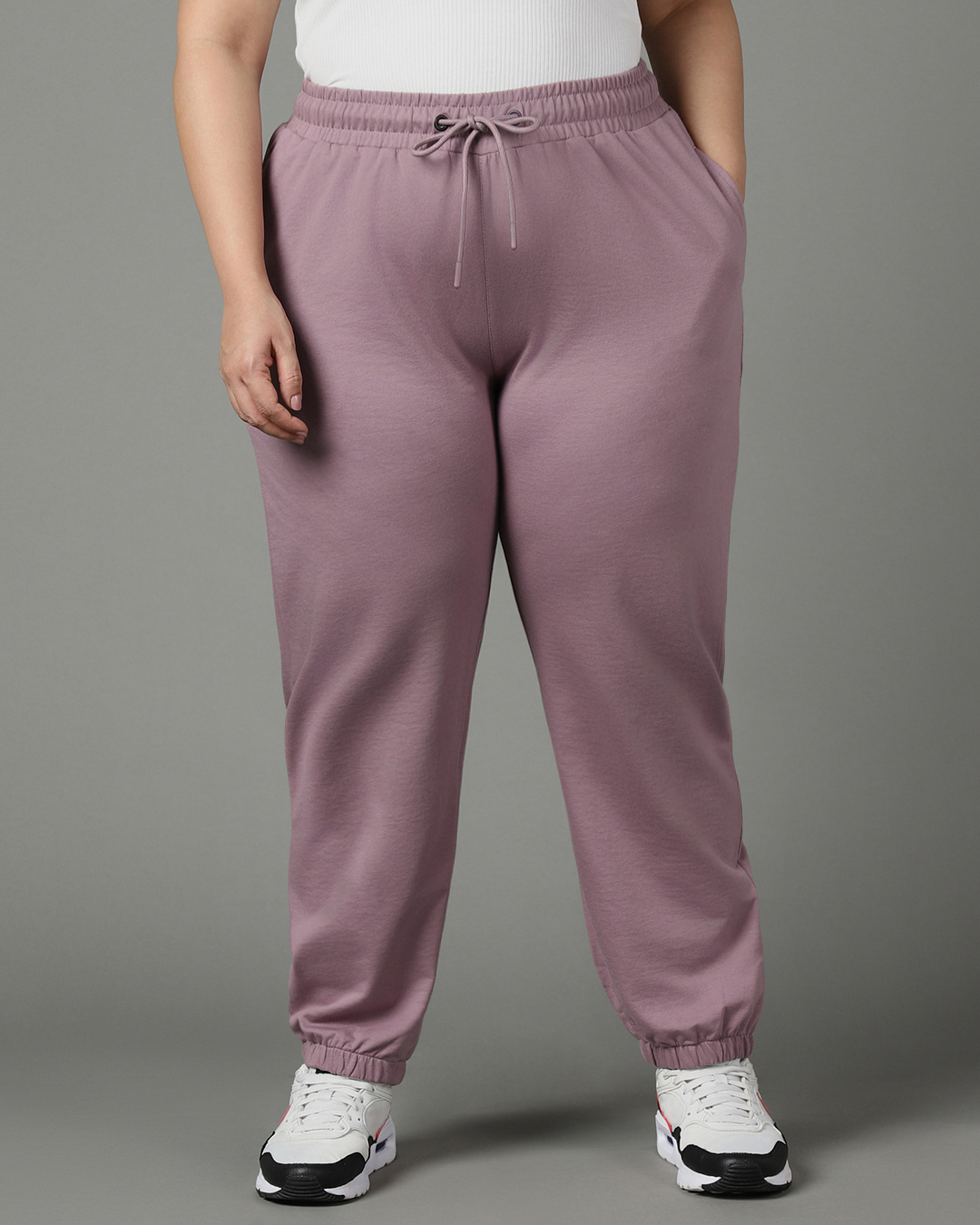 Shop Women's Purple Oversized Plus Size Joggers-Back