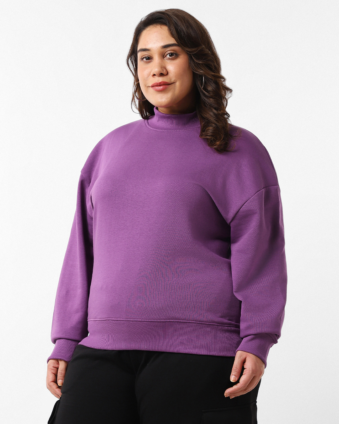 Shop Women's Purple Oversized Plus Size Sweatshirt-Back