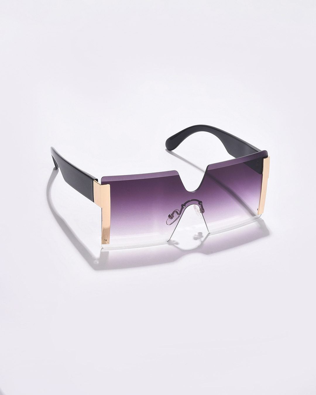Shop Women's Purple Oversized Polarised Lens Sunglasses-Back