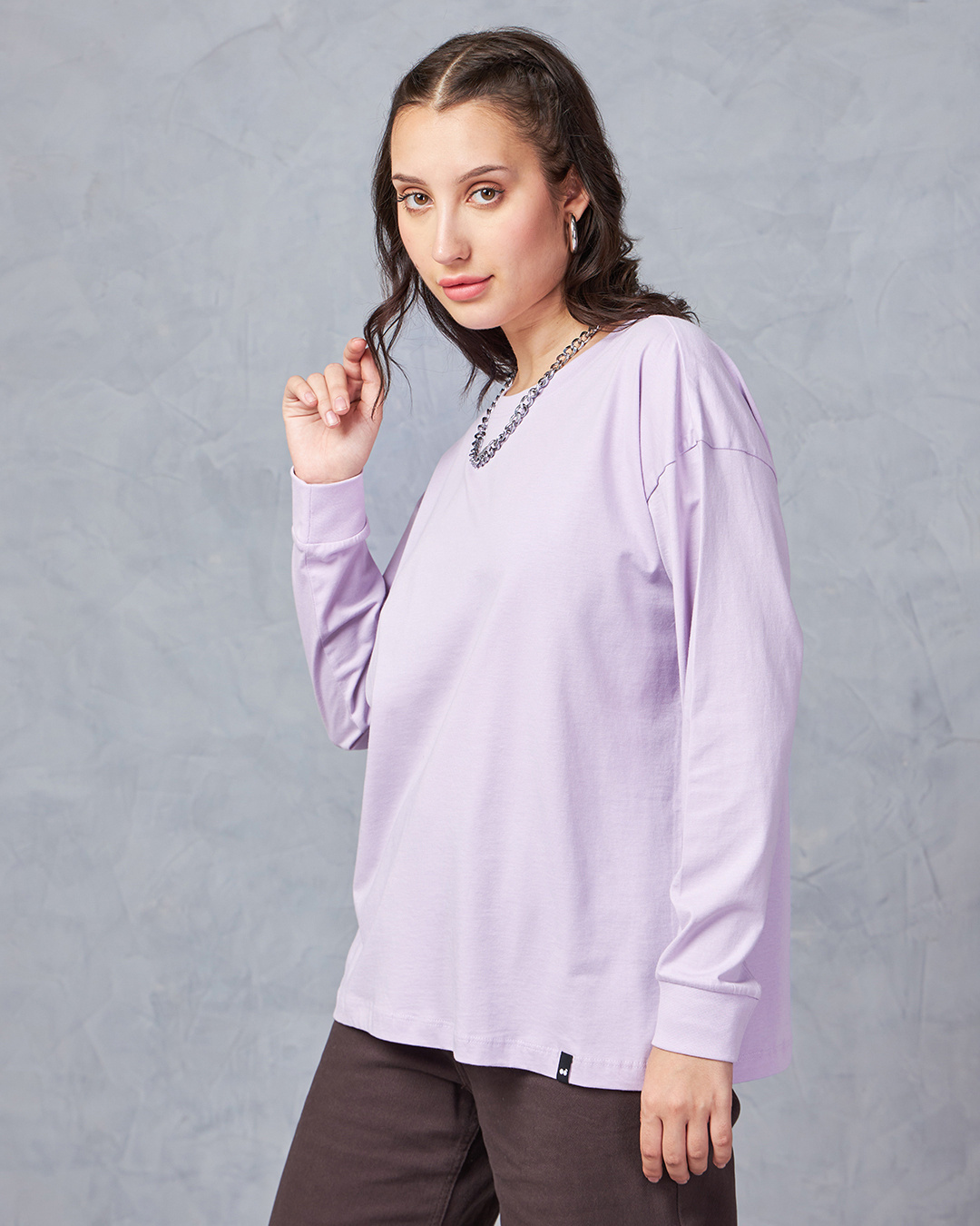 Shop Women's Purple Oversized T-shirt-Back