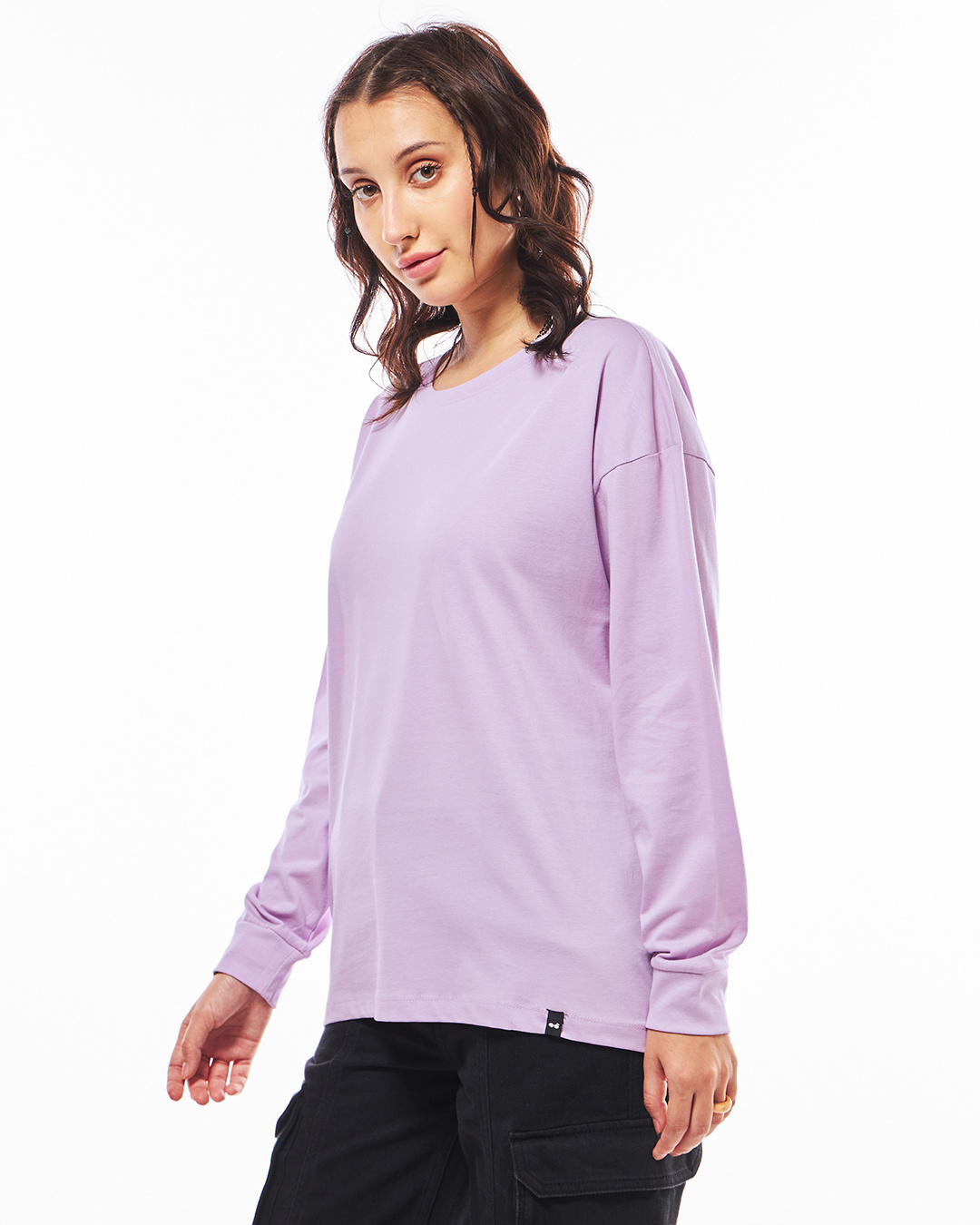 Shop Women's Purple Oversized T-shirt-Back