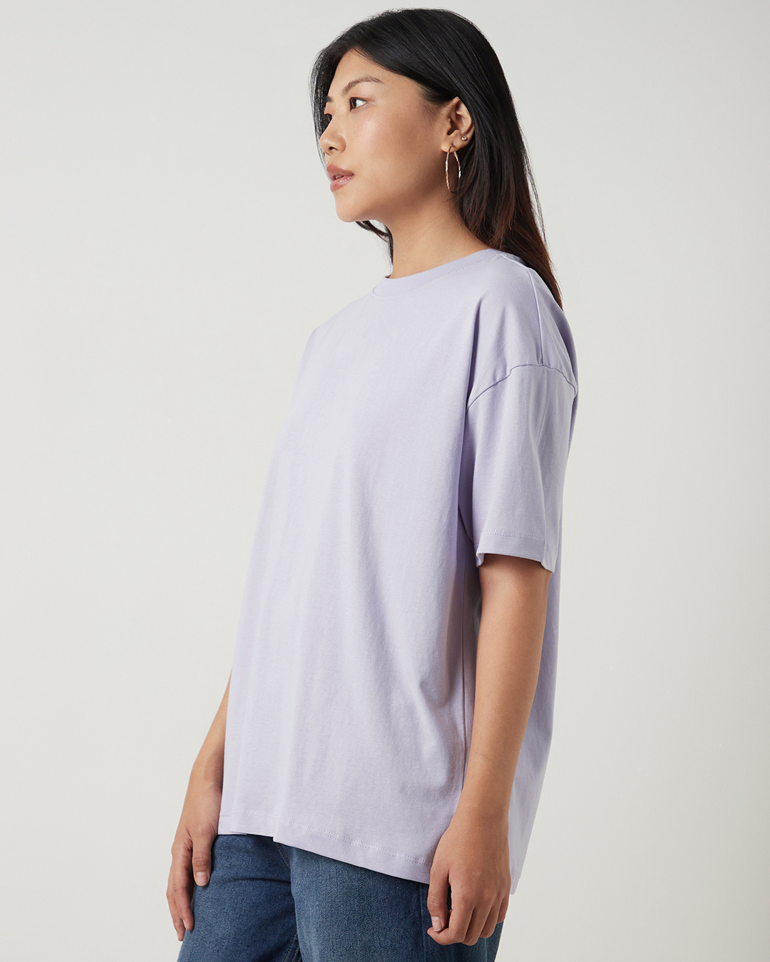 Shop Women's Purple Oversized T-shirt-Back