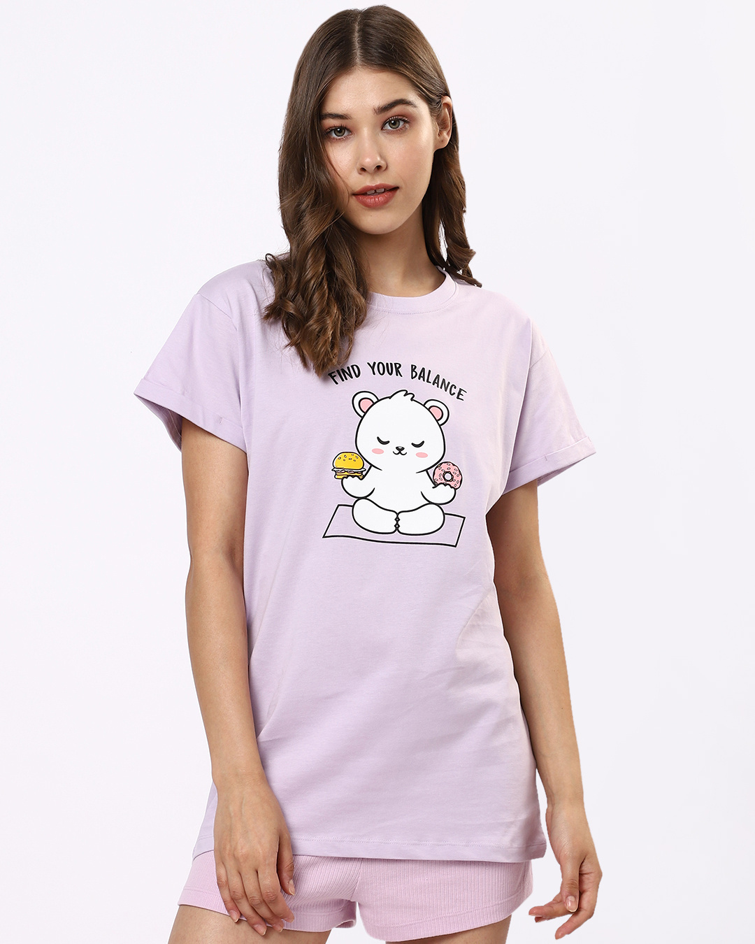 Shop Women's Purple Perfect Balance Boyfriend T-shirt-Back