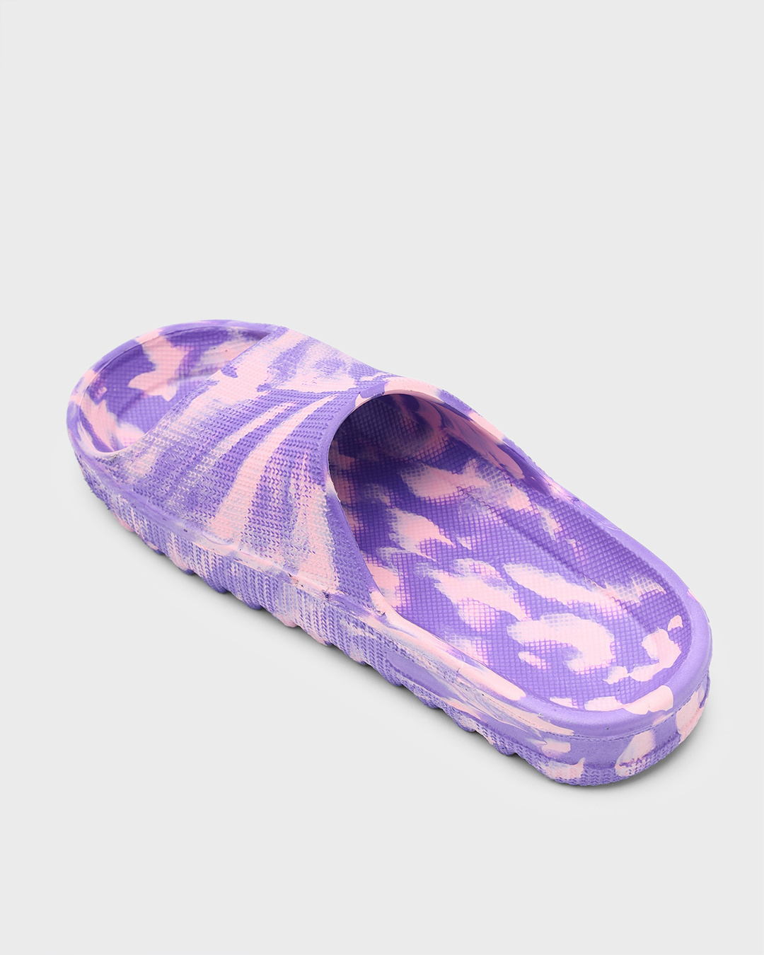 Shop Women's Purple & Pink All Over Printed Zig Zag Sliders-Back