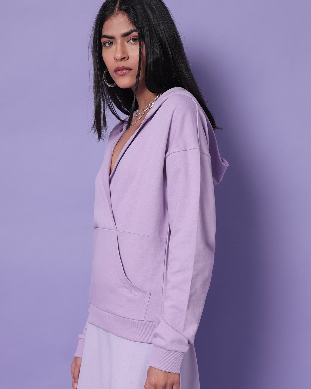 Shop Women's Purple Plus Size Hoodie-Back