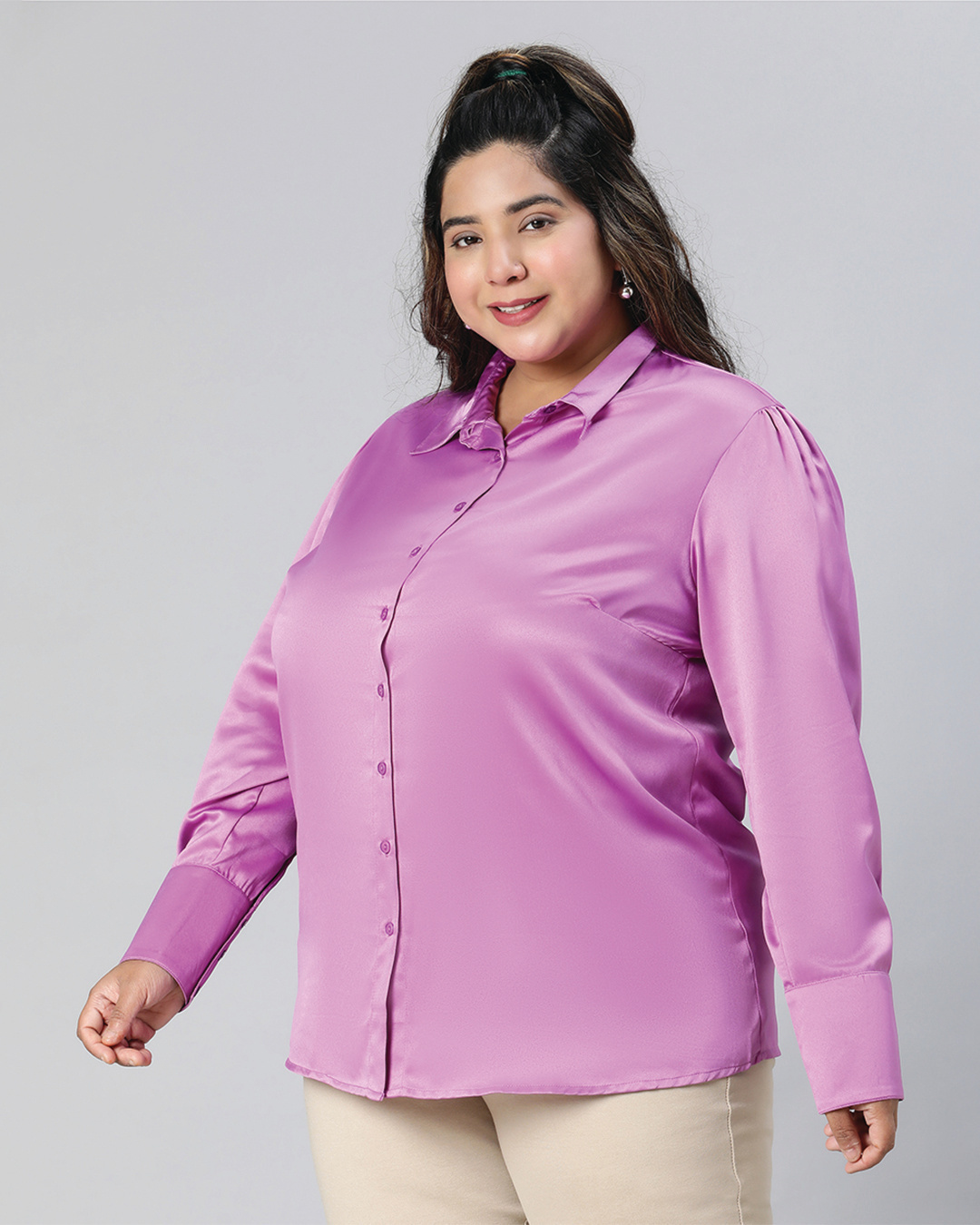 Shop Women's Purple Plus Size Shirt-Back