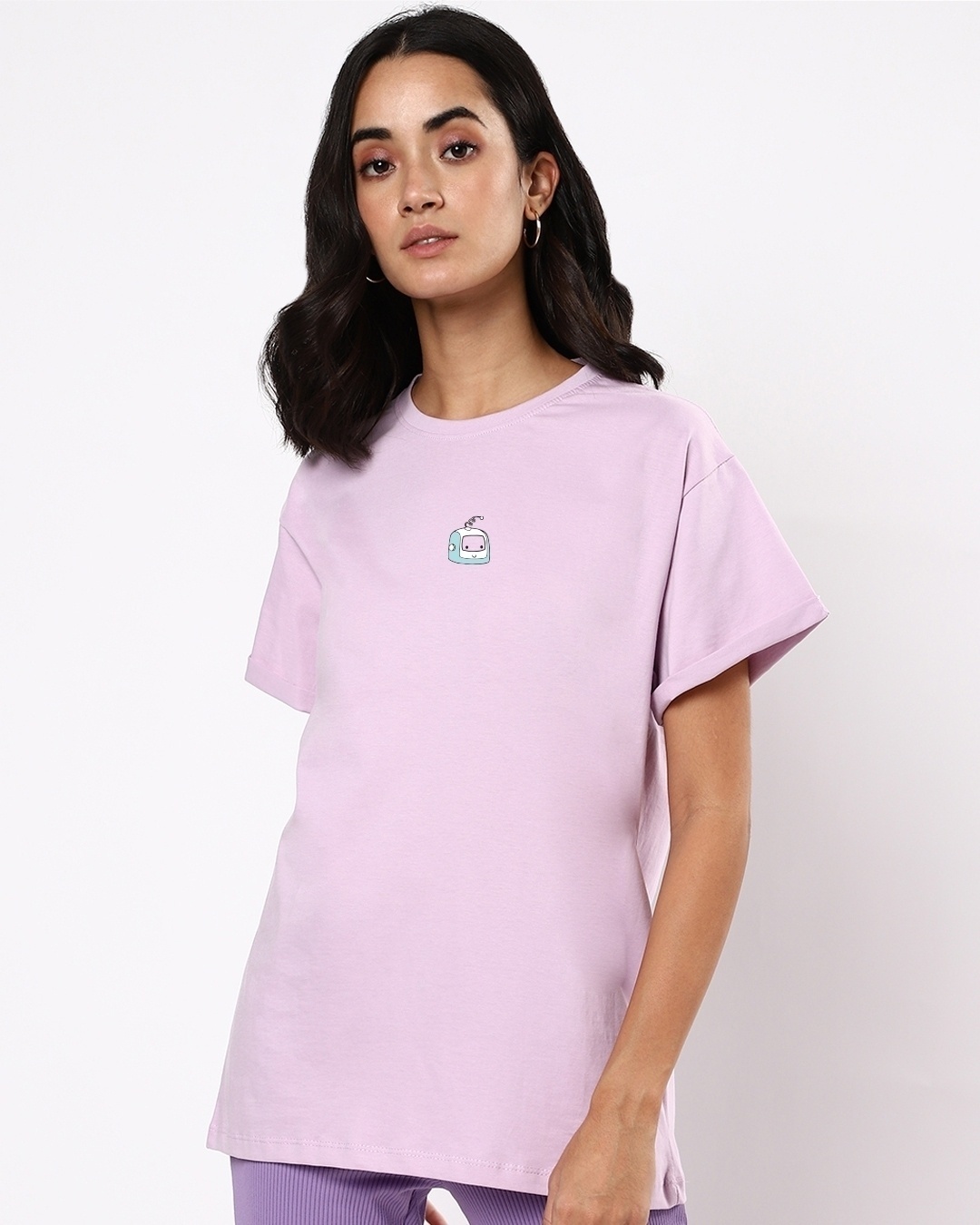 Shop Women's Purple Power Up Graphic Printed Boyfriend T-shirt-Back