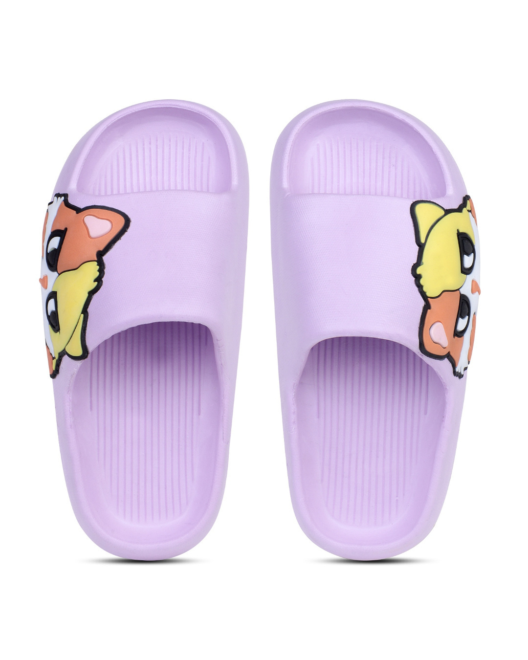 Shop Women's Purple Printed Sliders-Back