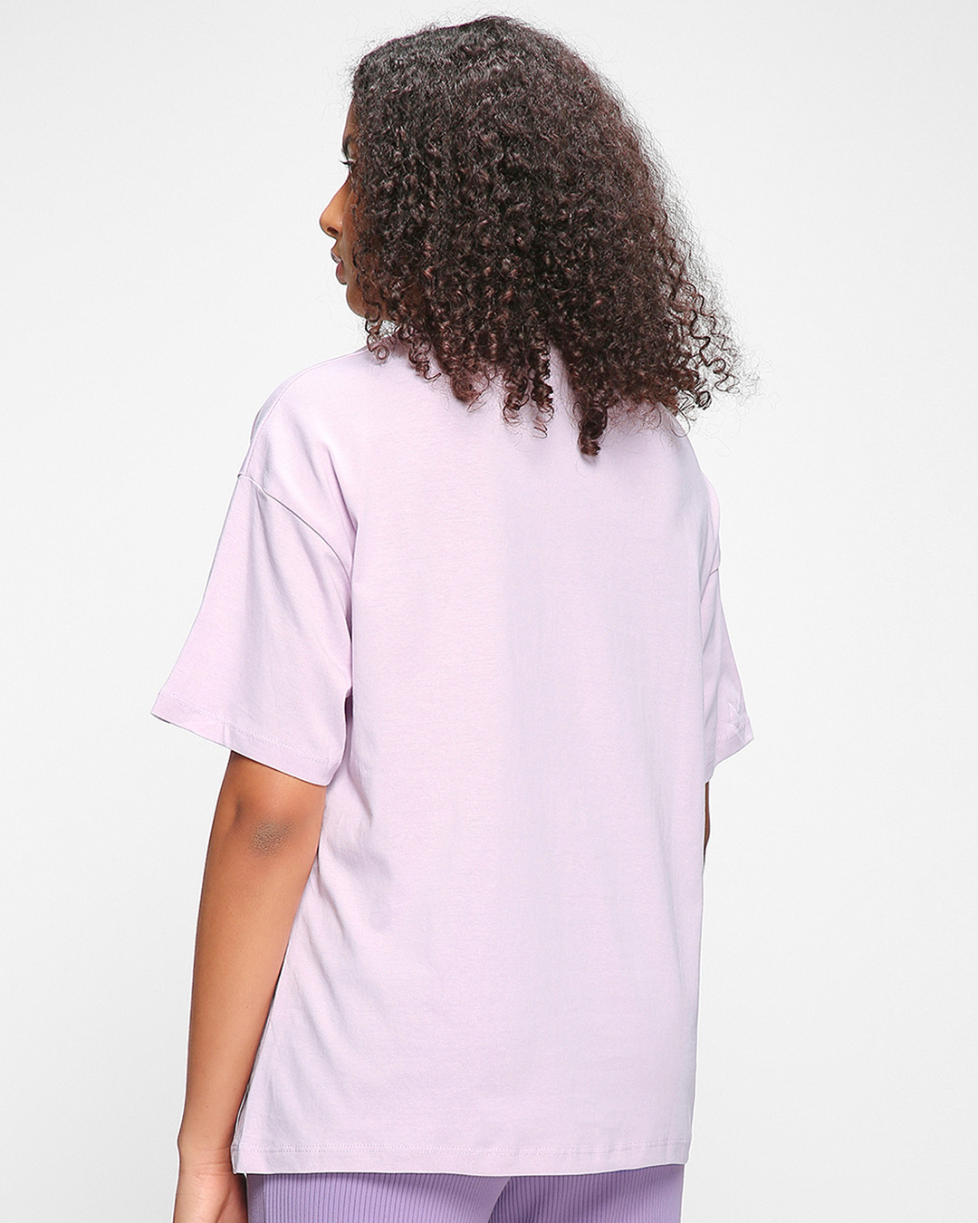 Shop Women's Purple Ready Set Ninja Graphic Printed Oversized T-shirt-Back