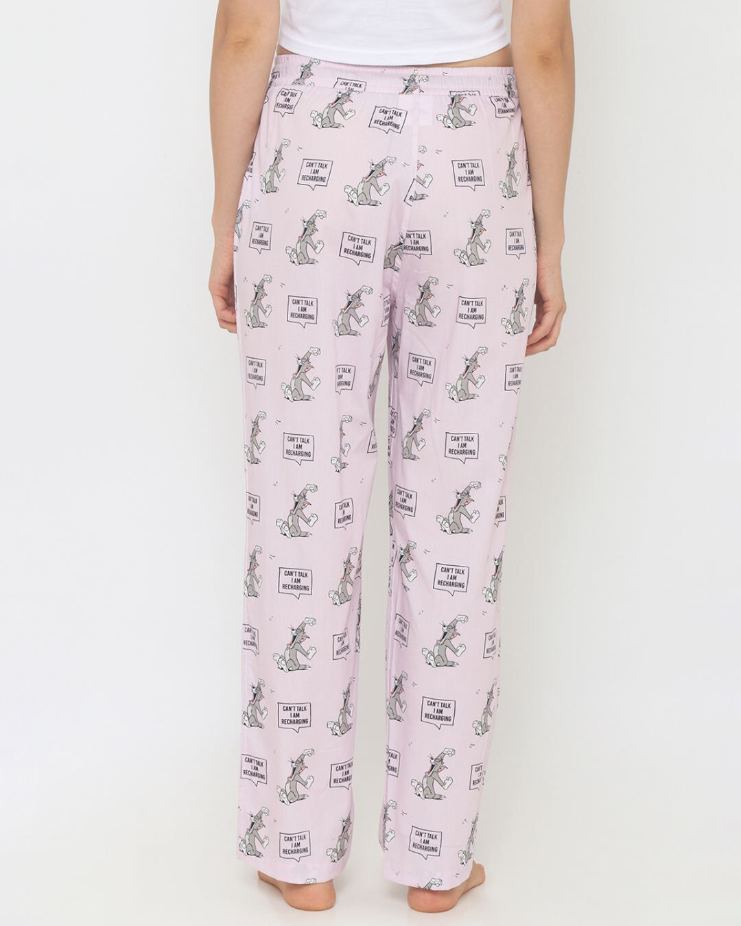 Shop Women's Purple Regular Fit Printed Pyjamas-Back